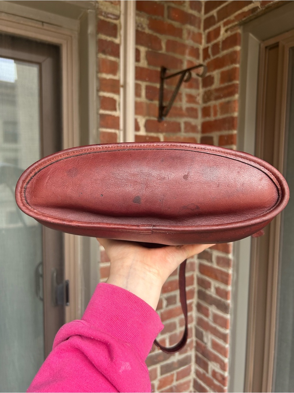 Vintage coach NYC slim duffel 9730 burgundy leather retro 80s purse y2k leather - Picture 5 of 10
